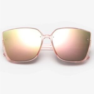 Baby Pink Geometric Frame Sunglasses w/ case